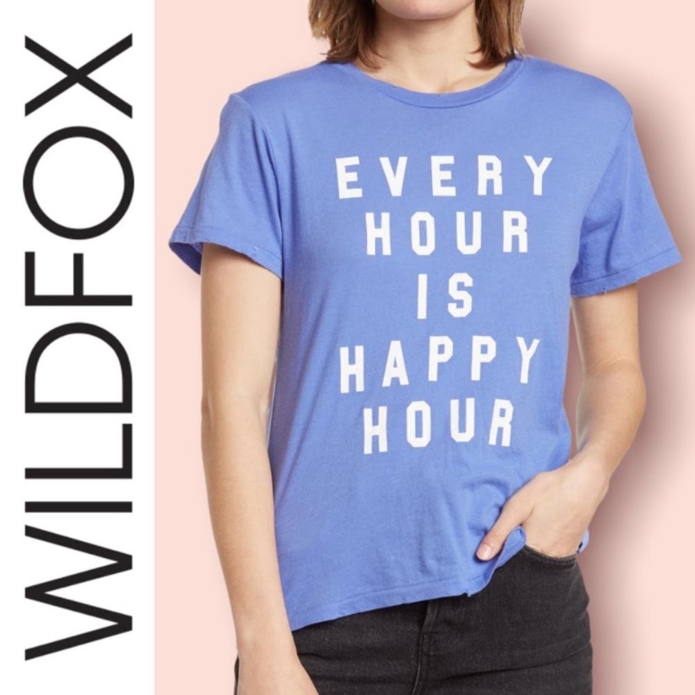 Wildfox every hour is happy hour tee. NWT‎